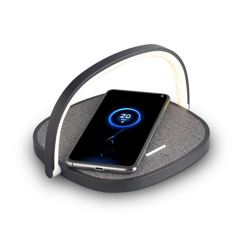 Creative Simple Wireless Charging Round Flat Panel LED Night Light Table Lamp