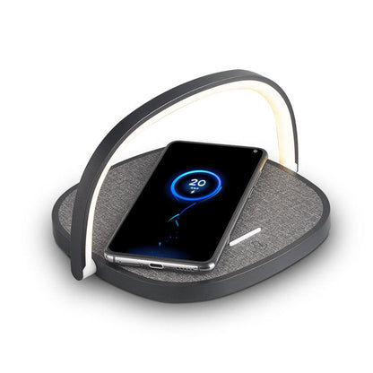 Creative Simple Wireless Charging Round Flat Panel LED Night Light Table Lamp