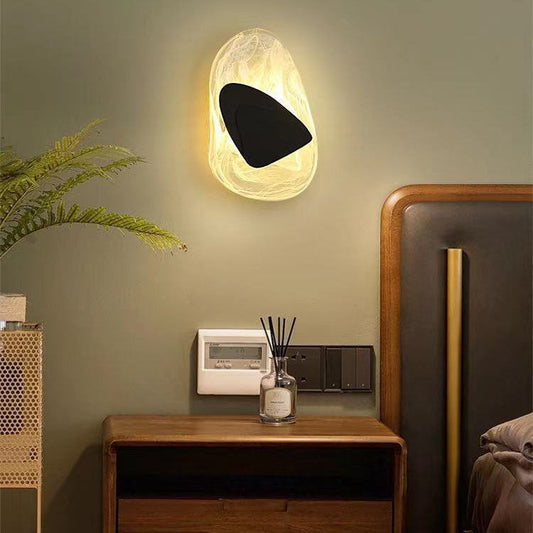 مصباح حائط LED زجاجي بتصميم بيضاوي غير منتظم بتصميم عصري بسيط لغرفة النوم 