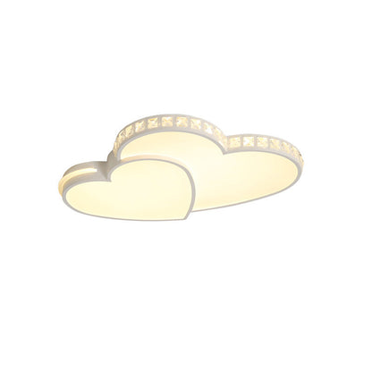 現代的なシンプルさ、クリスタルエッジのアクリル製ハート型LEDフラッシュマウントシーリングライト（寝室用） 