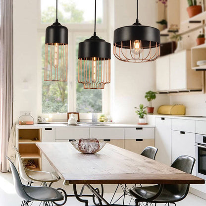 Nordic Creative Iron Geometry Plating Rose Gold 1-Light Pendant Light