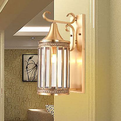 Contemporary Luxury Copper Glass Tubular Shade 1/3-Light Wall Sconce Lamp For Living Room