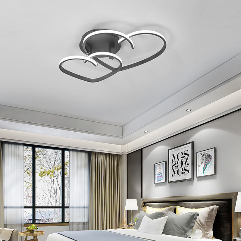 Modern Creative Solid Color Heart Iron Acrylic LED Flush Mount Light