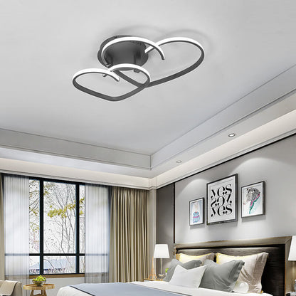 Modern Creative Solid Color Heart Iron Acrylic LED Flush Mount Light