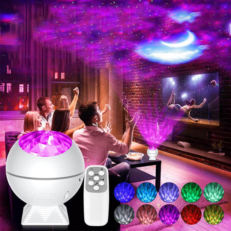 Modern Plastic LED Seven-color Sound-controlled Star Projection Light Night Light