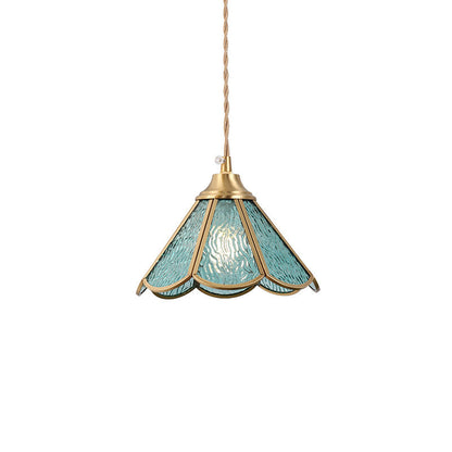 Japanese Vintage Petal Cone Brass 1-Light Pendant Light