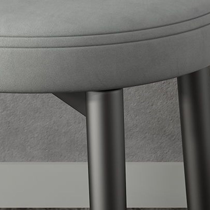 Modern Minimalist Round Upholstered Rectangular Back Tech Fabric Metal Dining Chair For Dining Room