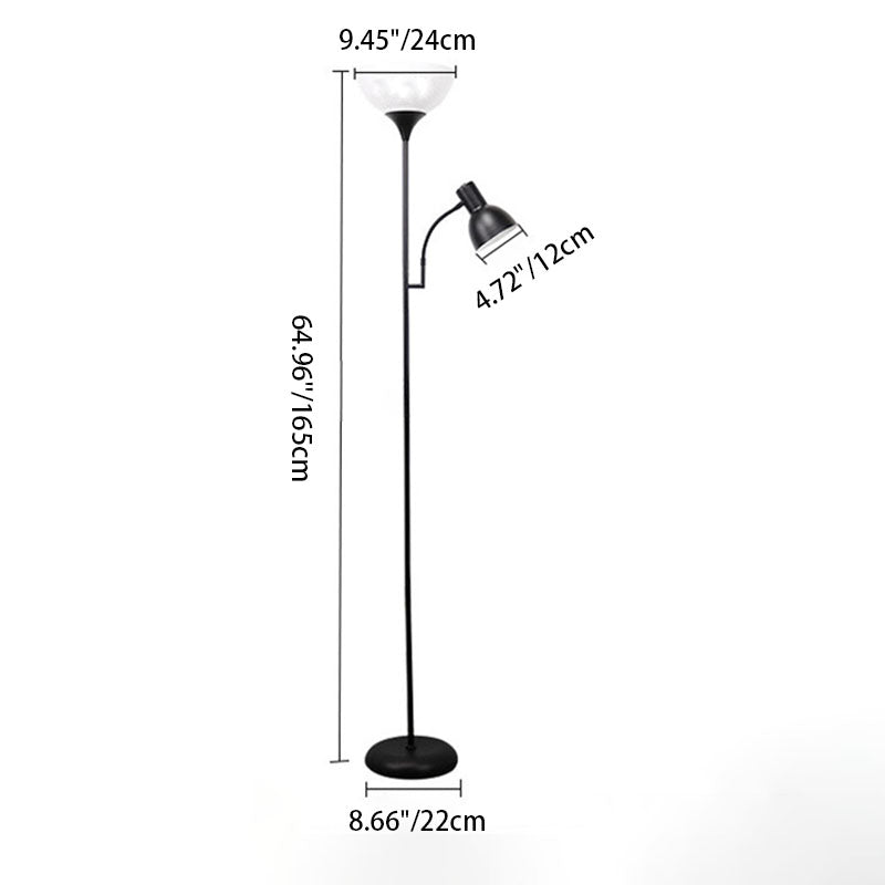 Modern Minimalist Half Circle Iron 2-Light Standing Floor Lamp For Living Room