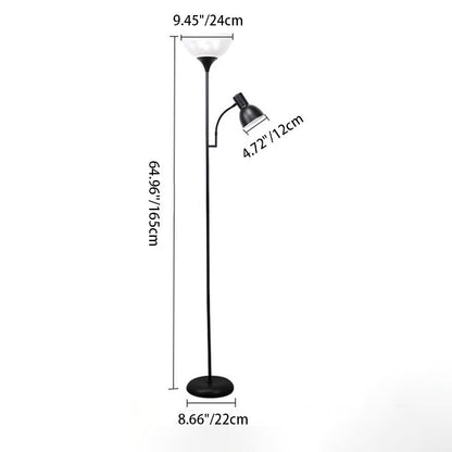 Modern Minimalist Half Circle Iron 2-Light Standing Floor Lamp For Living Room