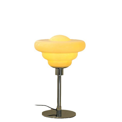 Contemporary Nordic Candy Color Round Glass Shade 1-Light Table Lamp For Bedroom