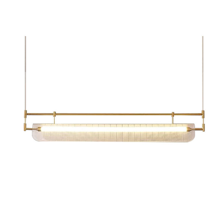Modern Luxury Acrylic Iron Long Strip LED Island Light Pendant Light For Dining Room