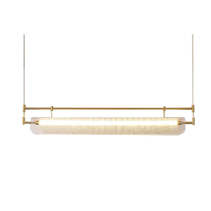 Modern Luxury Acrylic Iron Long Strip LED Island Light Pendant Light For Dining Room