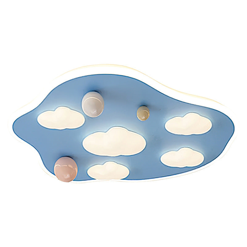 Modern Minimalist Cartoon Bear Iron Acrylic Resin LED Flush Mount Ceiling Light For Bedroom