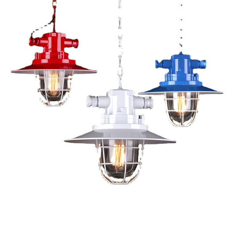 Contemporary Industrial Iron Pot Lid Glass Shade 1-Light Pendant Light For Dining Room