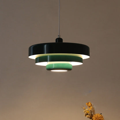 Nordic Vintage Multi-Layered Round Metal 1-Light Pendant Light