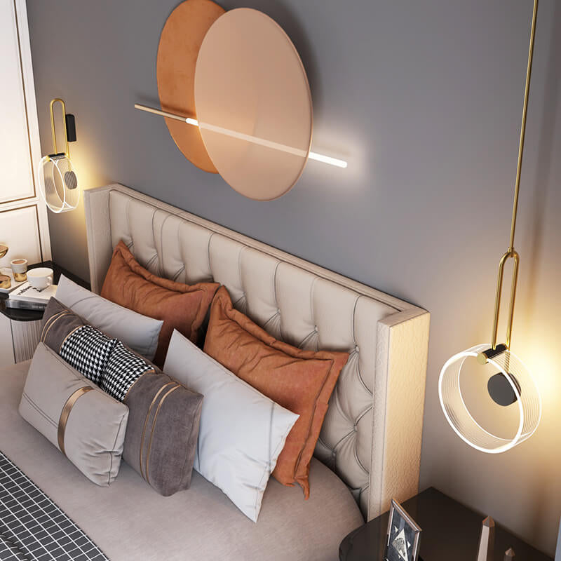 مصباح معلق LED طويل الخط بتصميم حلقة إبداعية فاخرة من Nordic Light 