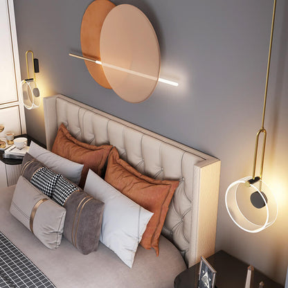 مصباح معلق LED طويل الخط بتصميم حلقة إبداعية فاخرة من Nordic Light 