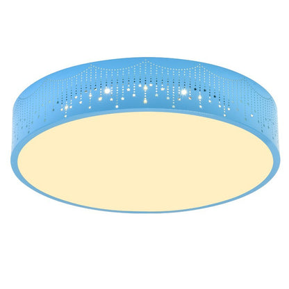 Modern Creative Meteor Round Children's Iron Acrylic LED Flush Mount Light