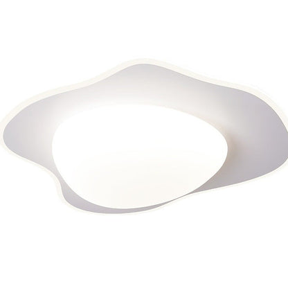 Modern Minimalist Cream Round LED Flush Mount Ceiling Light