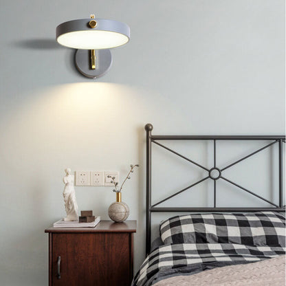 Modern Minimalist Macaron Solid Color Round Head Iron Acrylic LED Wall Sconce Lamp