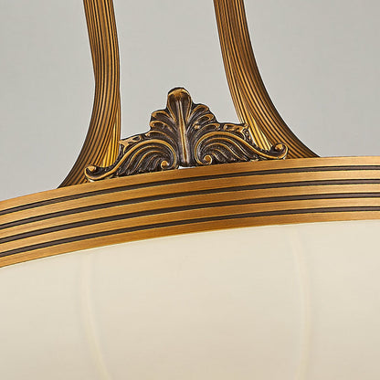 European Golden Glamour Copper Glass Round 4/5/6-Light Semi-Flush Mount Ceiling Light