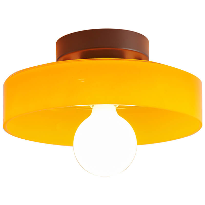 Scandinavian Modern Round Plate Iron Glass 1-Light Wall Sconce Lamp