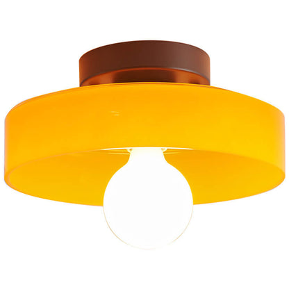Scandinavian Modern Round Plate Iron Glass 1-Light Wall Sconce Lamp