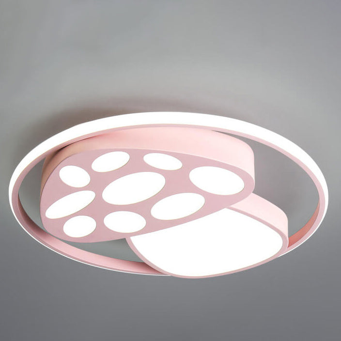 Modern Cartoon Mushroom Circle LED Kids Flush Mount Ceiling Light