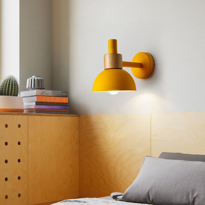 مصباح حائطي عصري كلاسيكي من خشب الماكارون بلون واحد مع مصباح واحد 