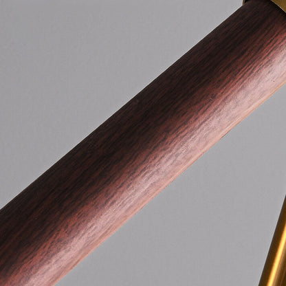 Nordic Minimalist Imitation Walnut Wood Grain Cylindrical Strip Hardware Base LED Standing Floor Lamp