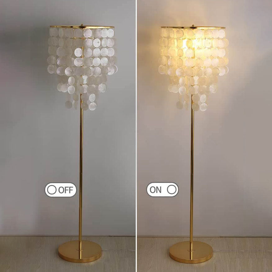 Nordic Light Luxury Seashell Column 1-Light Standing Floor Lamp