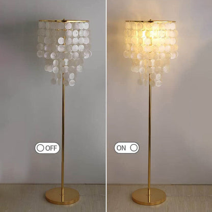 Nordic Light Luxury Seashell Column 1-Light Standing Floor Lamp