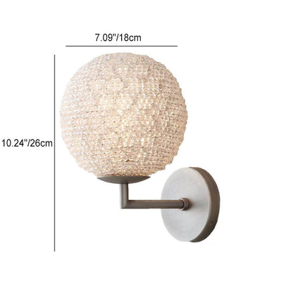 Modern Light Luxury Creative Crystal Sphere 1-Light Wall Sconce Lamp