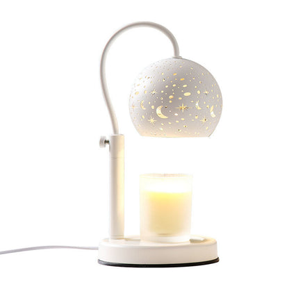 Contemporary Scandinavian Star Orb Disc Base Iron Plastic 1-Light Aromatherapy Melting Wax Table Lamp For Bedroom