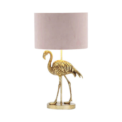 Nordic Luxury Flamingo Resin Fabric 1-Light Table Lamp
