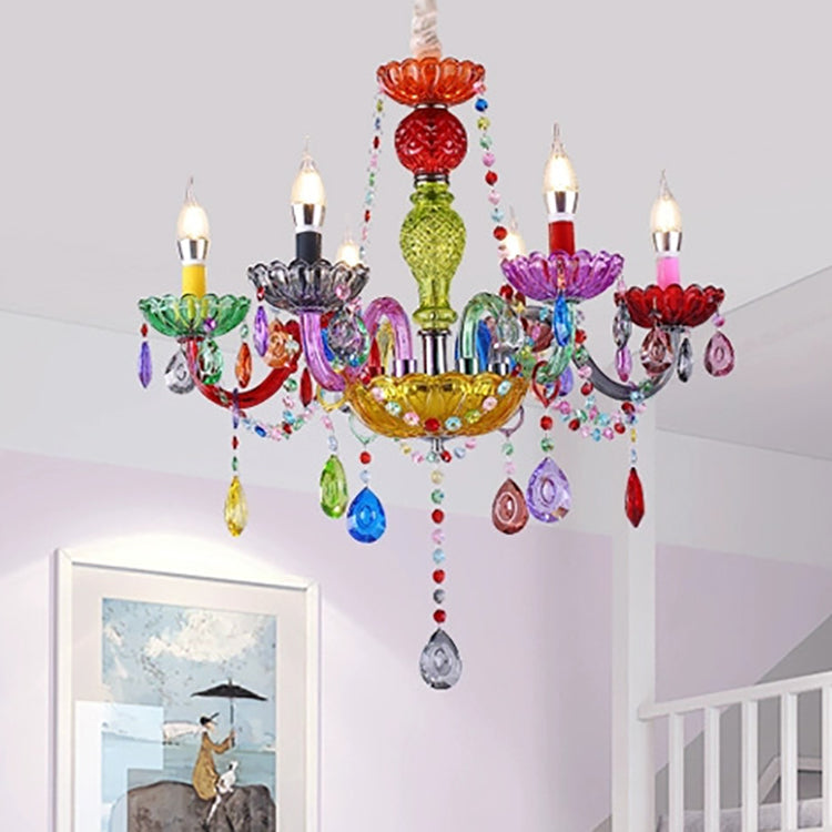 Modern Luxury Crown Iron Glass Crystal 6/8 Light Chandelier For Dining Room