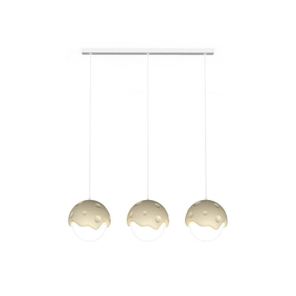 Contemporary Scandinavian Log Glass 1/3 Light Island Light Chandelier For Dining Room