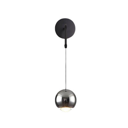 Modern Minimalist Round Ball Aluminum Glass LED Wall Sconce Lamp For Bedroom