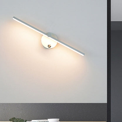 Nordic Minimalist Aluminum Long Bar Switch LED Mirror Wall Sconce Lamp
