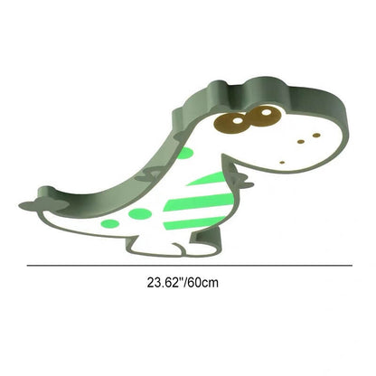 Modern Children's Cartoon Dinosaurs Iron Acrylic LED Flush Mount Ceiling Light