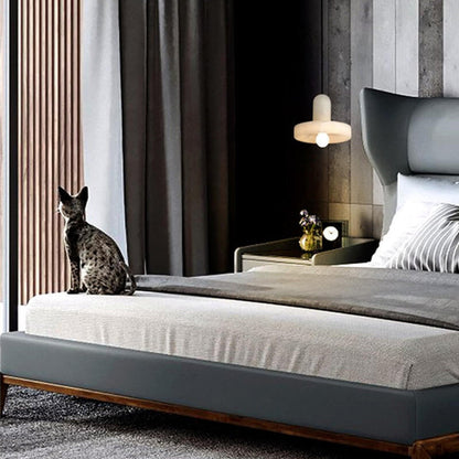 Modern Minimalist Round Disc Marble 1-Light Pendant Light For Bedroom