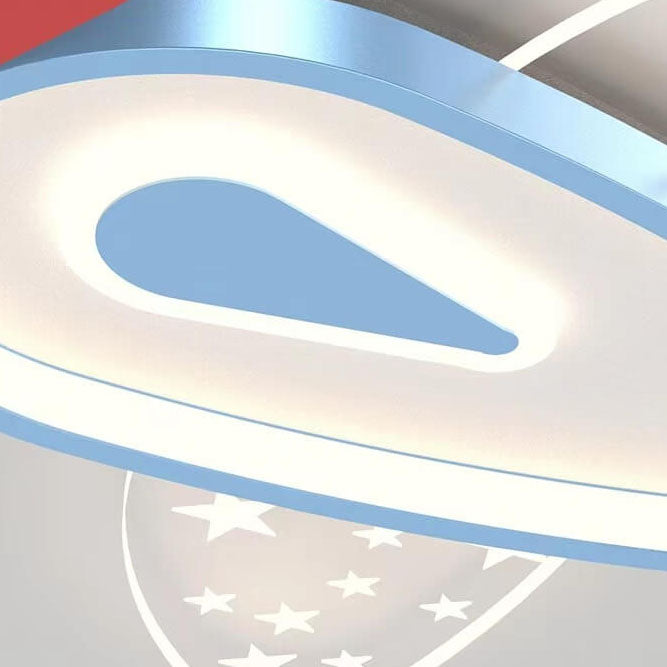 Cartoon Creative Aircraft Iron Acrylic Kids LED Flush Mount Ceiling Light