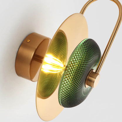 مصباح حائط LED دائري فاخر من Nordic Light مصنوع من المعدن والزجاج 