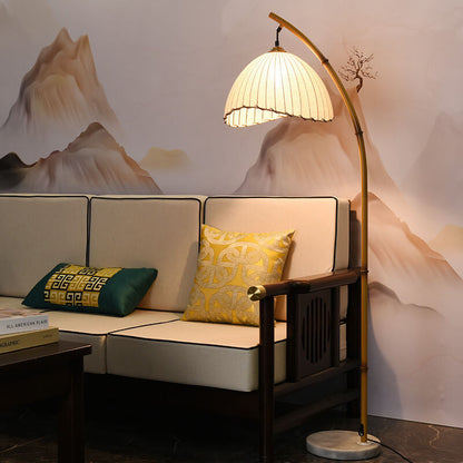 Retro Zen Simulation Bamboo Pole 1-Light Standing Floor Lamp