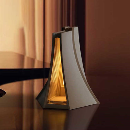 Contemporary Scandinavian Triangle Concrete LED Table Lamp For Bedroom
