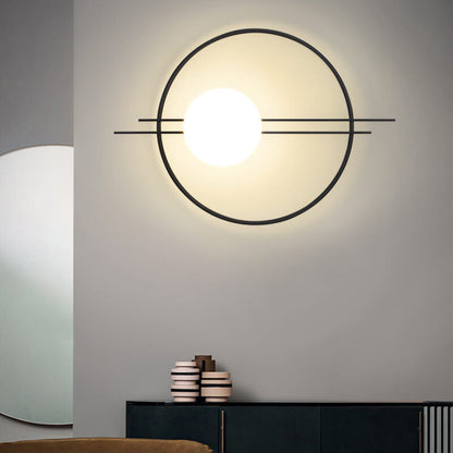 Nordic Creative Circle Ring Glass Ball 1-Light Wall Sconce Lamp