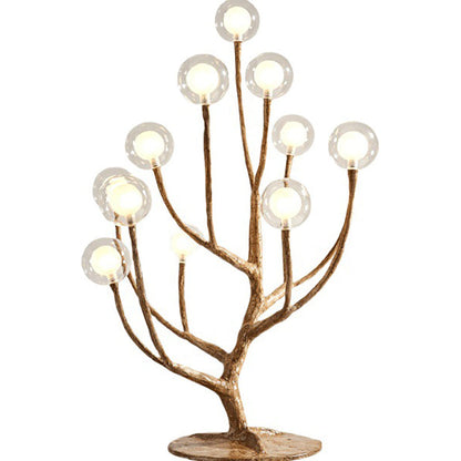 Contemporary Scandinavian Branch Polymer Metal Glass 8/12 Light Table Lamp For Bedroom
