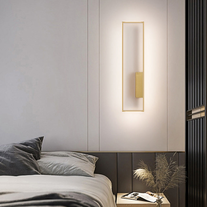 مصباح حائط LED من السيليكون الحديدي بتصميم مستطيل عصري بسيط لغرفة المعيشة 