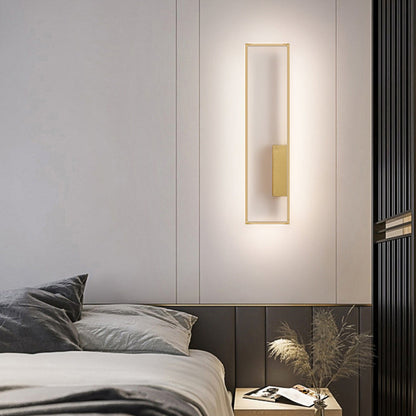 مصباح حائط LED من السيليكون الحديدي بتصميم مستطيل عصري بسيط لغرفة المعيشة 