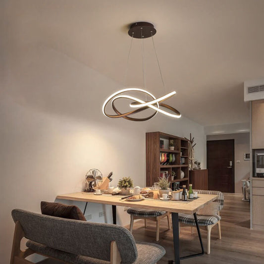 Nordic Art Curve Ring Aluminum Acrylic LED Chandelier